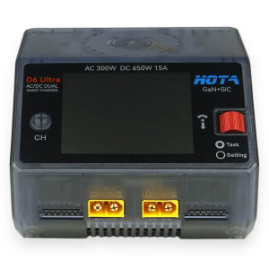 Зарядное устройство HOTA D6 Ultra Dual — AC/DC 300W / 650W, 2 канала, 15A, LiPo 1–6S, GaN+SiC. Photo 2